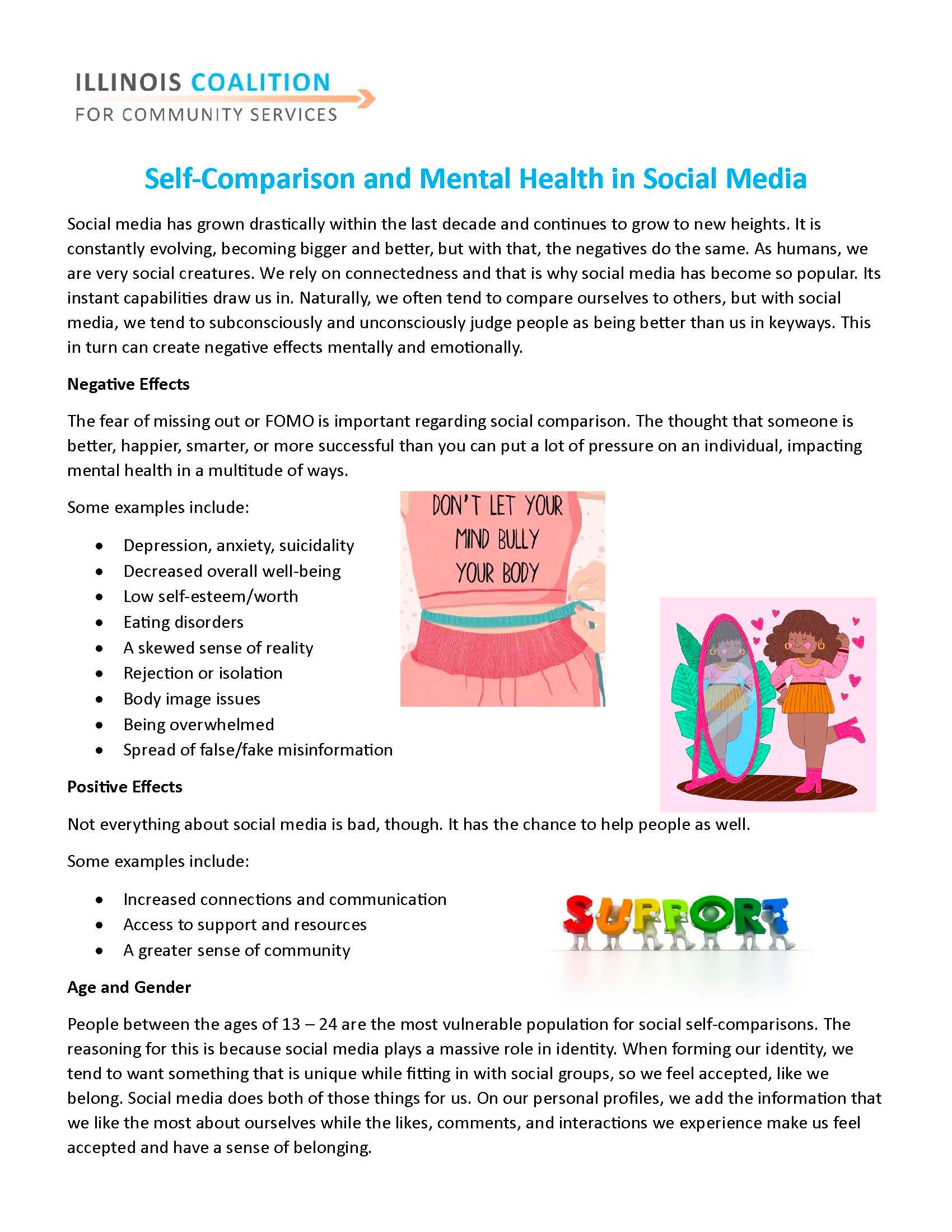 Self Comparison and Mental Health